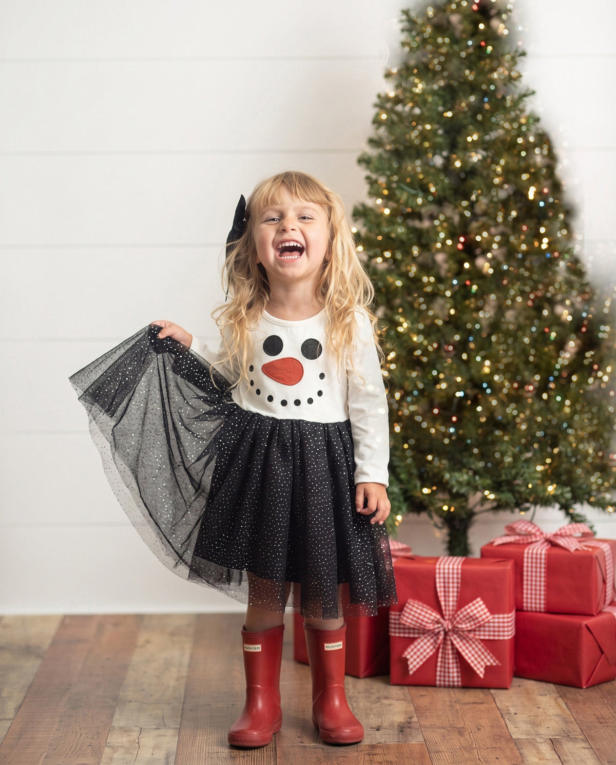 Girl's Snowman Sparkle Tulle Dress