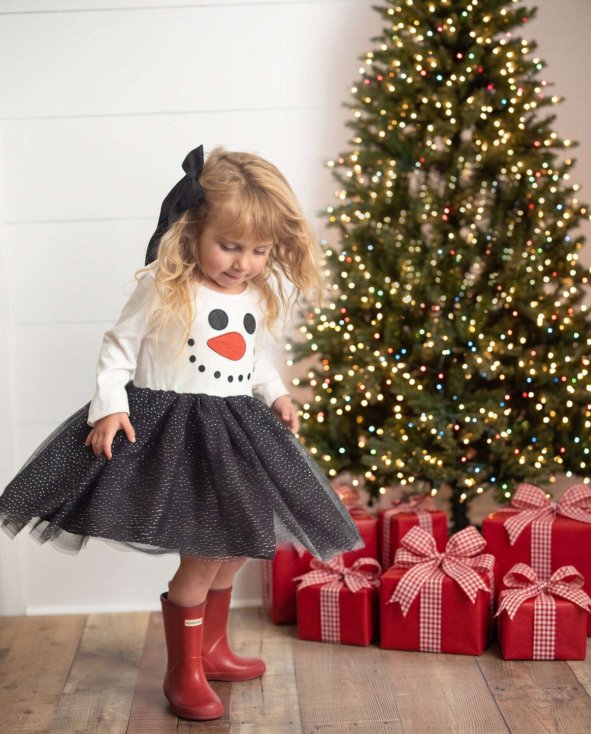 Girl's Snowman Sparkle Tulle Dress
