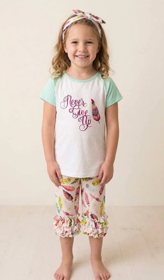 Girl's Never Give Up Boutique Outfit