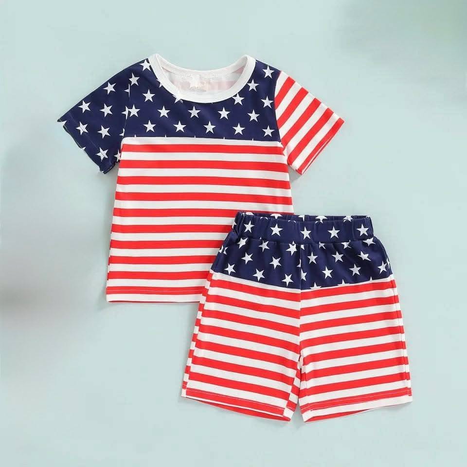 Boy's Patriotic Stars and Stripes Outfit