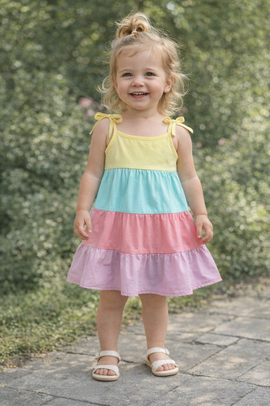 Girl's Pastel Rainbow Dress