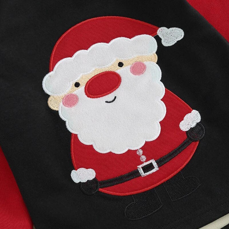 Boy's Black and Red Santa Christmas Outfit