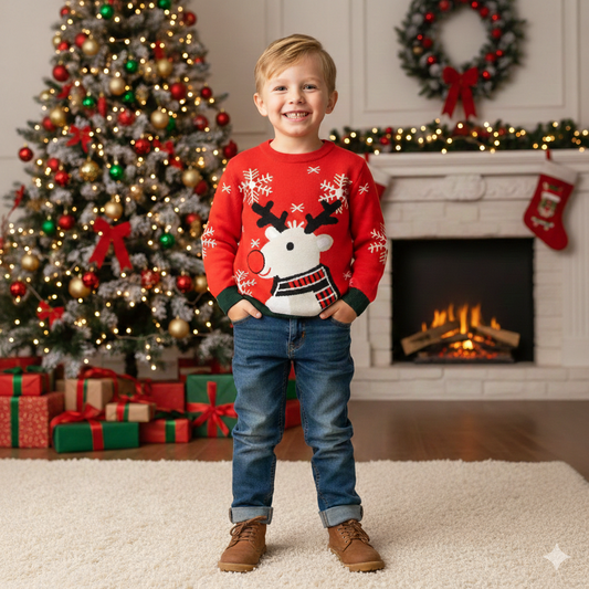 Boy's Rudolph Christmas Sweater