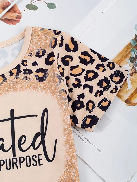 Girl's Leopard Print Created with a Purpose Tee