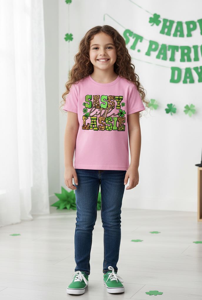 Girls’ “Sassy Little Lassie” St. Patrick’s Day Shirt 