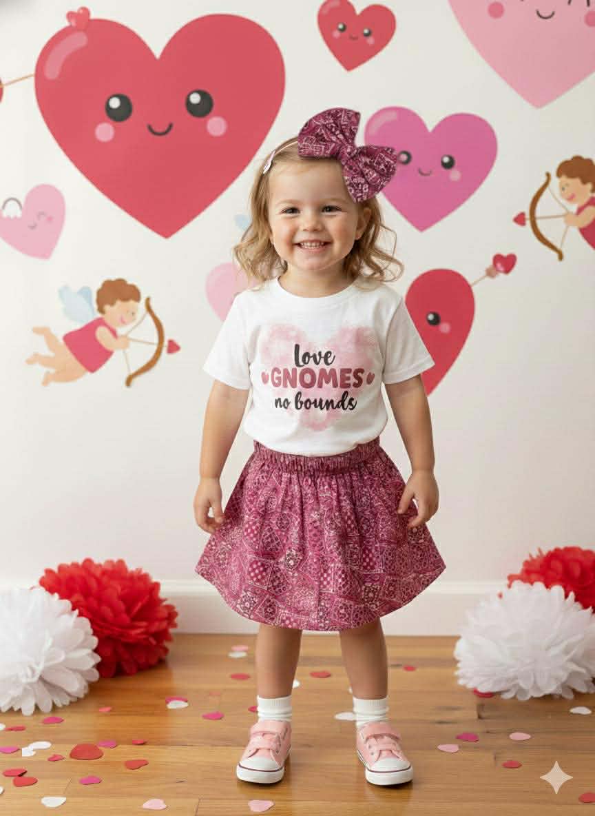 Girl's Handmade Pink Bandana Valentine's Day Outfits