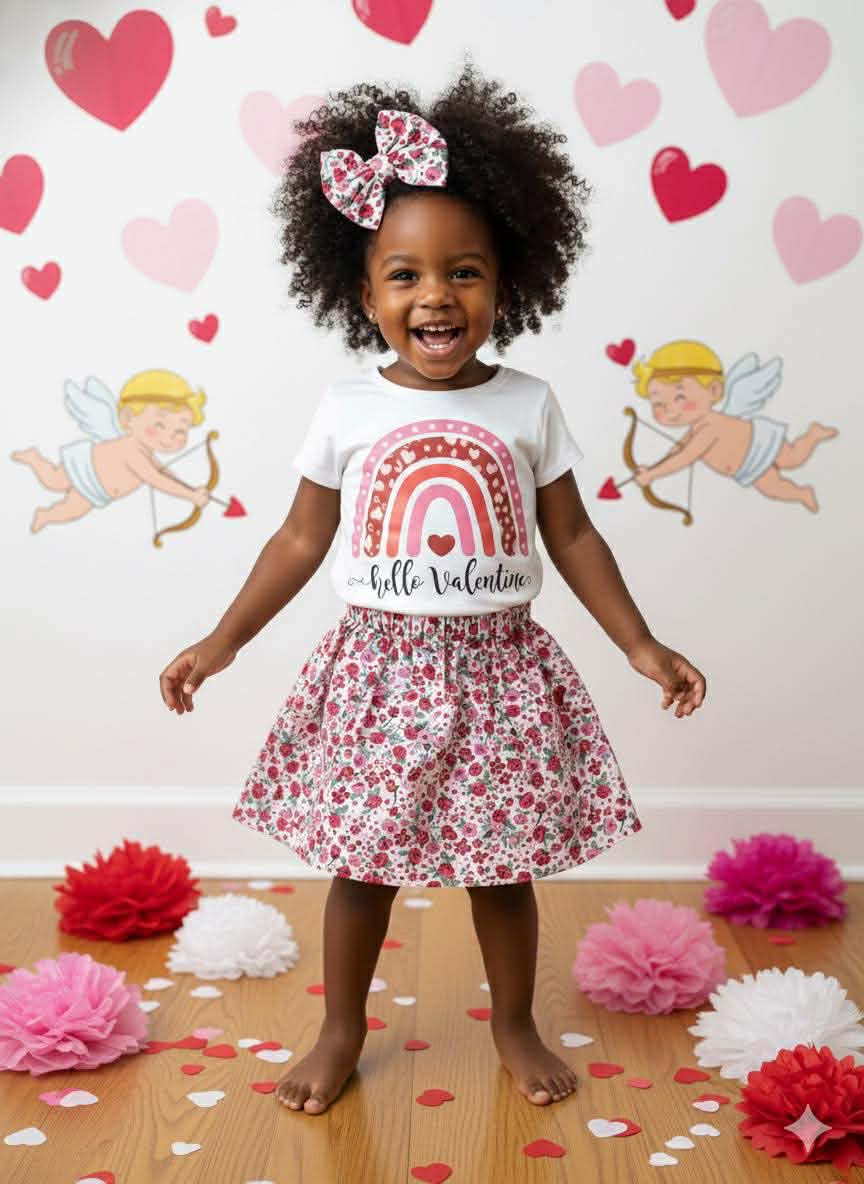 One‑of‑a‑Kind Handmade 100% Cotton Toddler Girl Outfits – Valentine Collection
