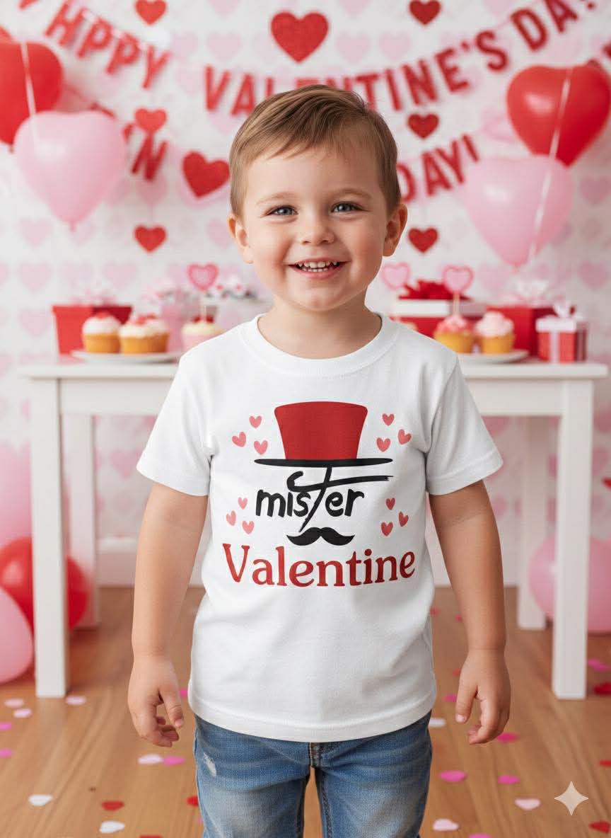 Boy's Handmade Valentine's Day Tees- Short or Long Sleeve Options
