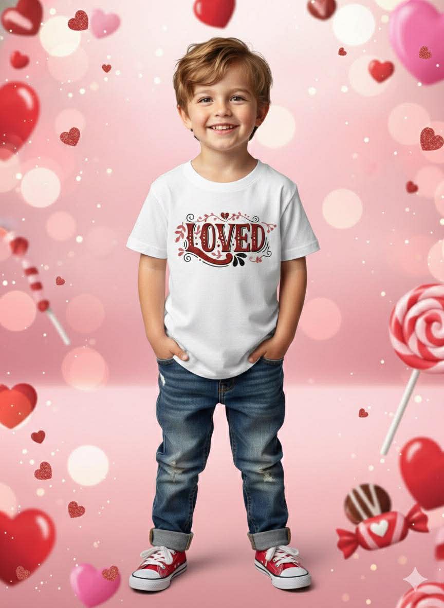 Boy's Handmade Valentine's Day Tees- Short or Long Sleeve Options