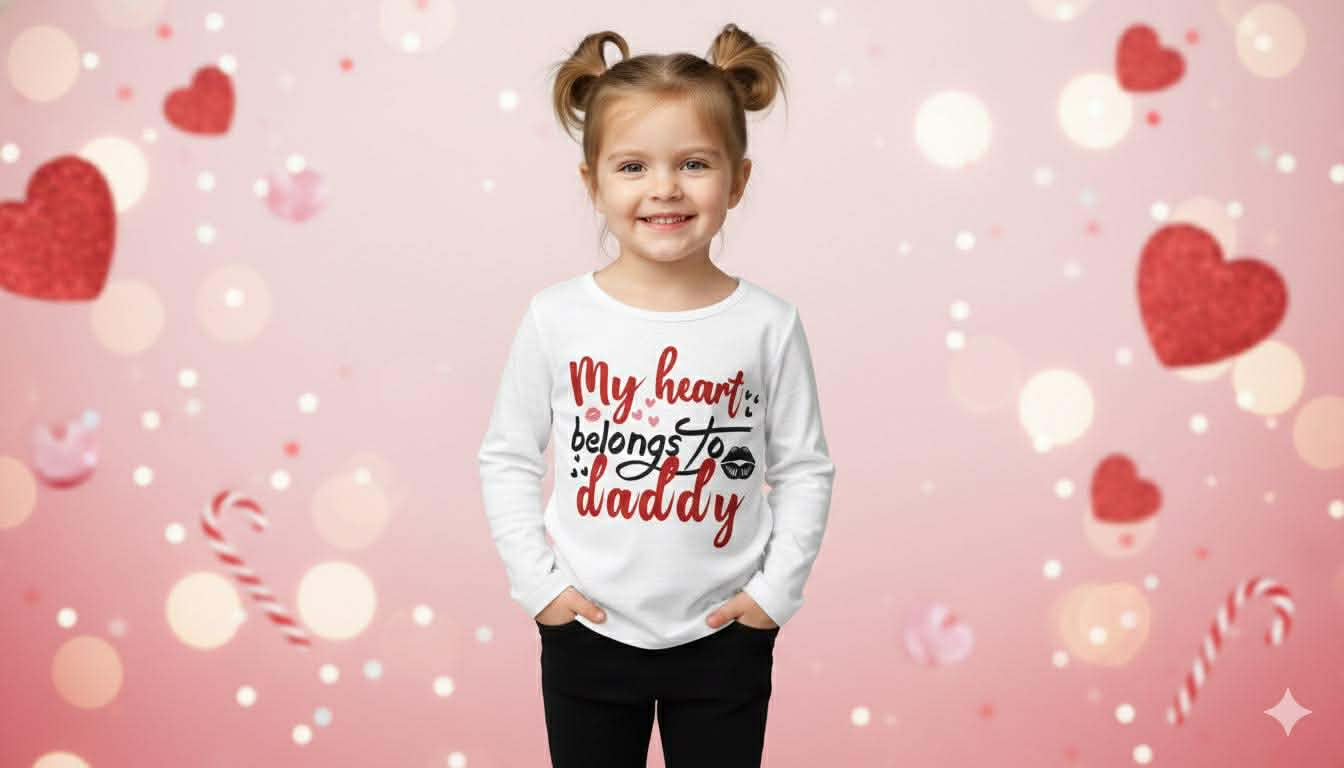 Girl's Handmade Valentine's Day Tees- Short or Long Sleeve Options