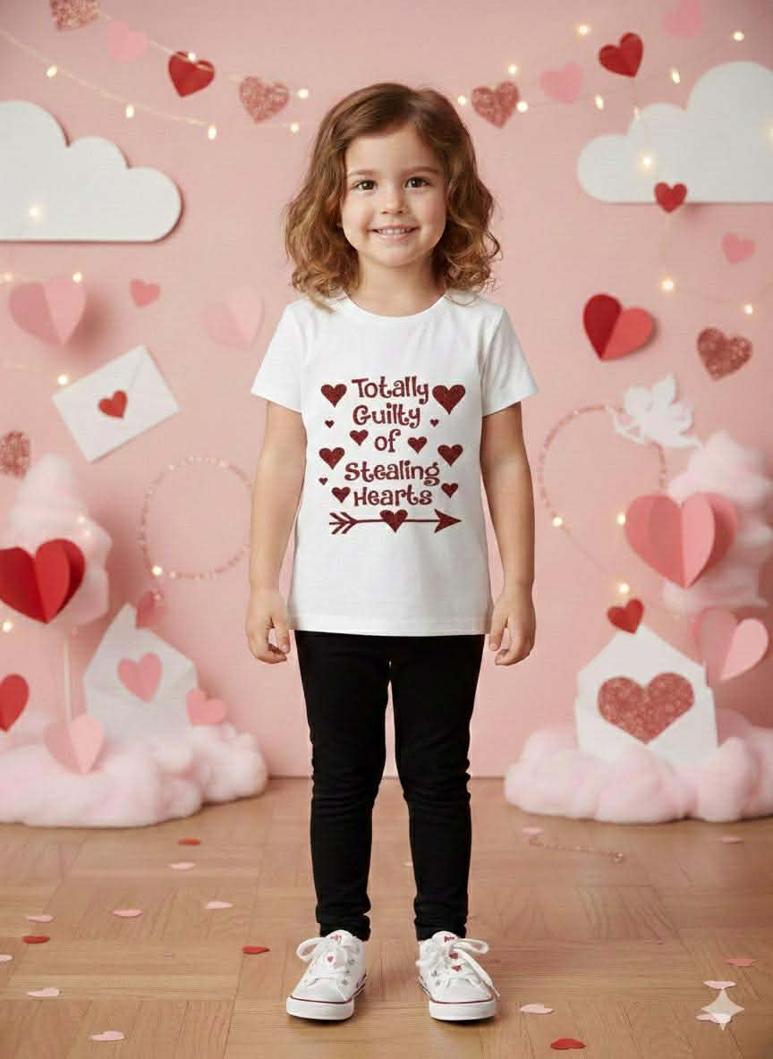 Girl's Handmade Valentine's Day Tees- Short or Long Sleeve Options
