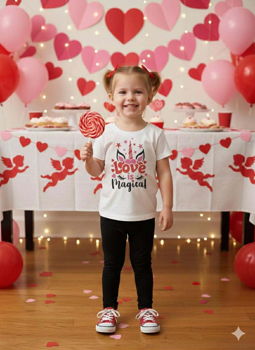 Girl's Handmade Valentine's Day Tees- Short or Long Sleeve Options