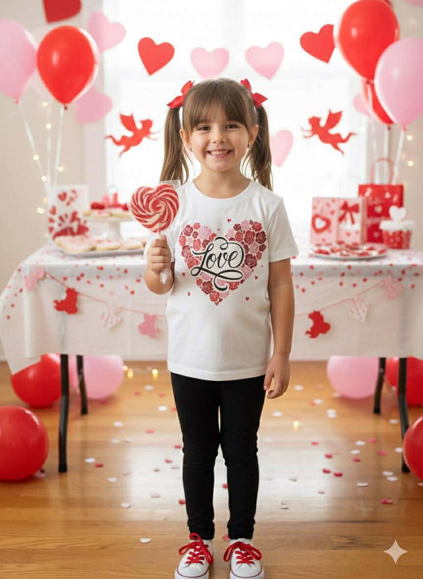 Handmade Girls Valentine’s Day Shirts