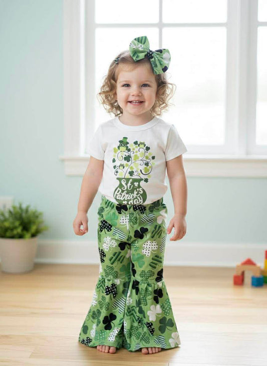 Handmade Girl's St. Patrick's Day Outfits- Clover Pattern Collection