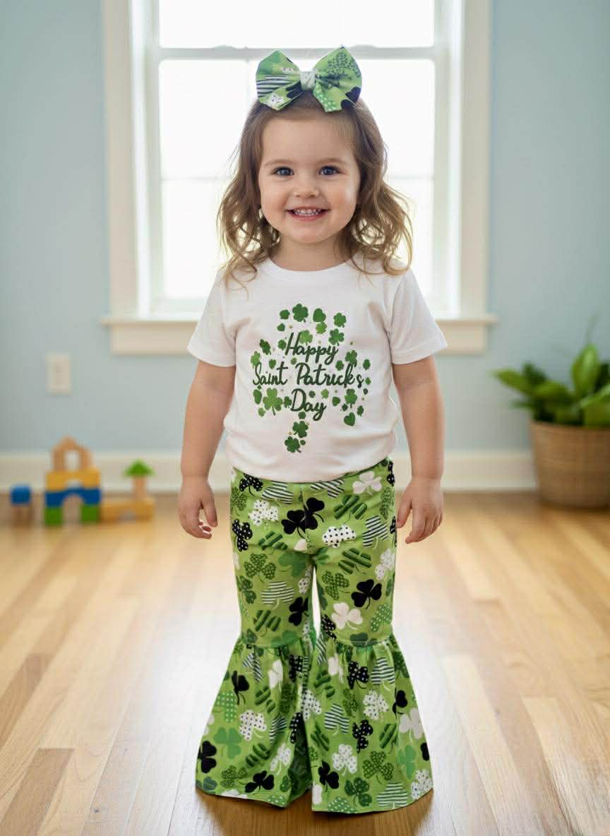 Handmade Girl's St. Patrick's Day Outfits- Clover Pattern Collection