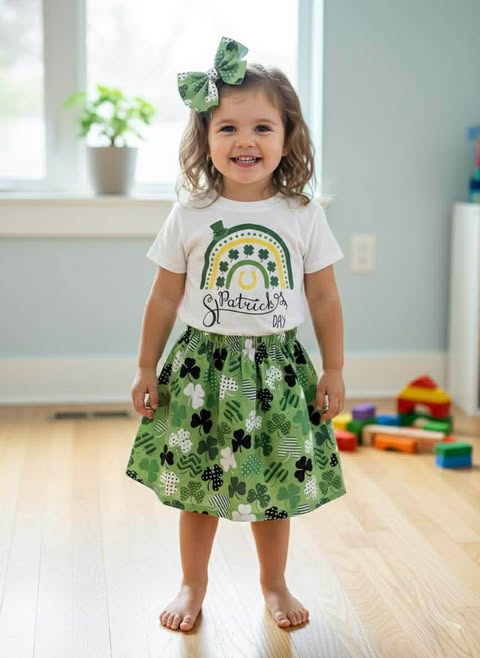 Handmade Girl's St. Patrick's Day Outfits- Clover Pattern Collection