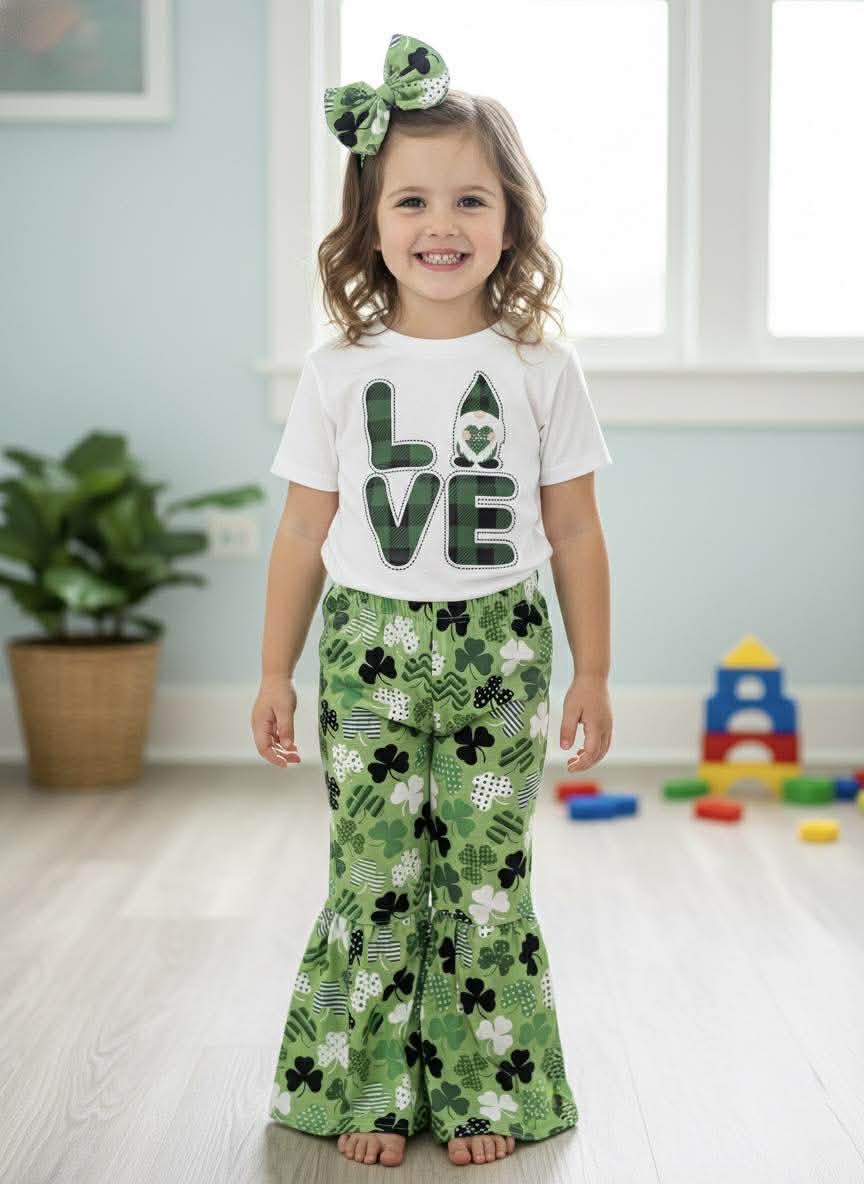 Handmade Girl's St. Patrick's Day Outfits- Clover Pattern Collection