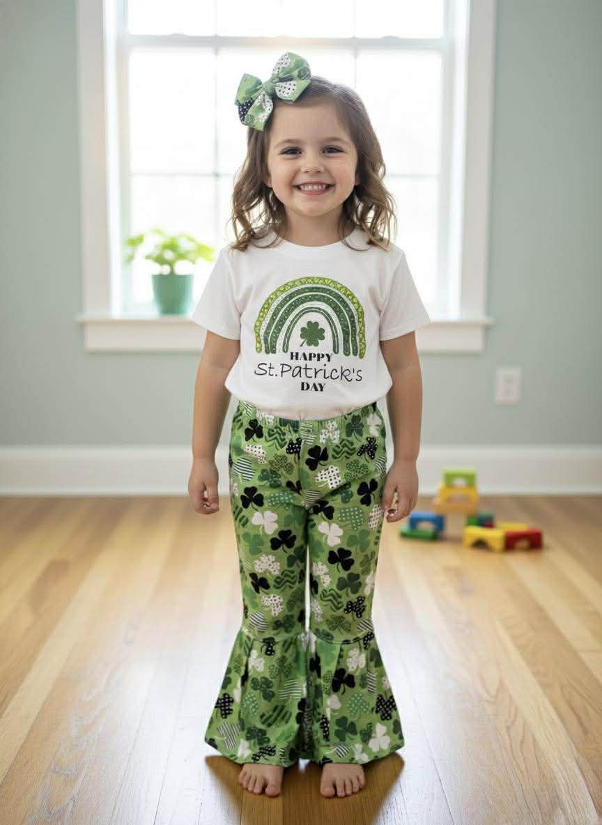 Handmade Girl's St. Patrick's Day Outfits- Clover Pattern Collection