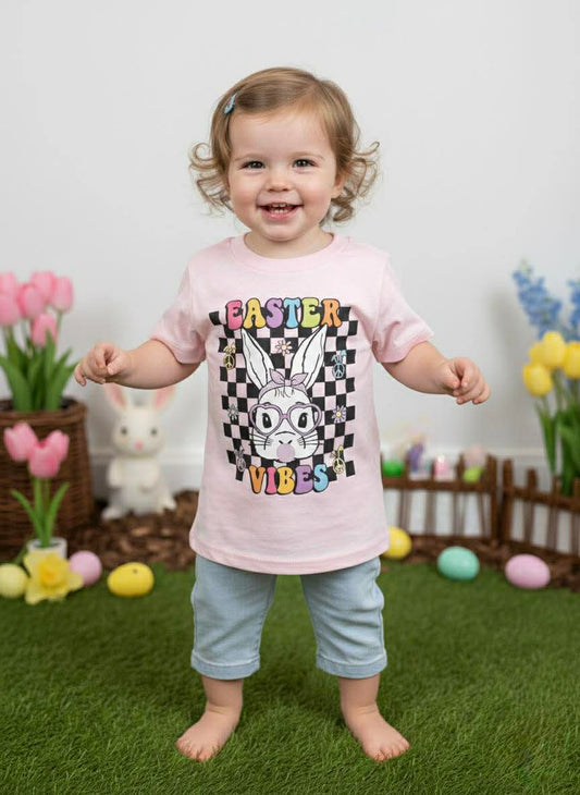 Girls Handmade Easter Vibes Tee Shirt