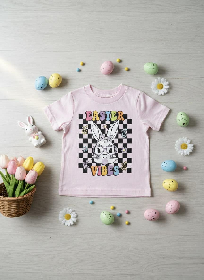 Girls Handmade Easter Vibes Tee Shirt