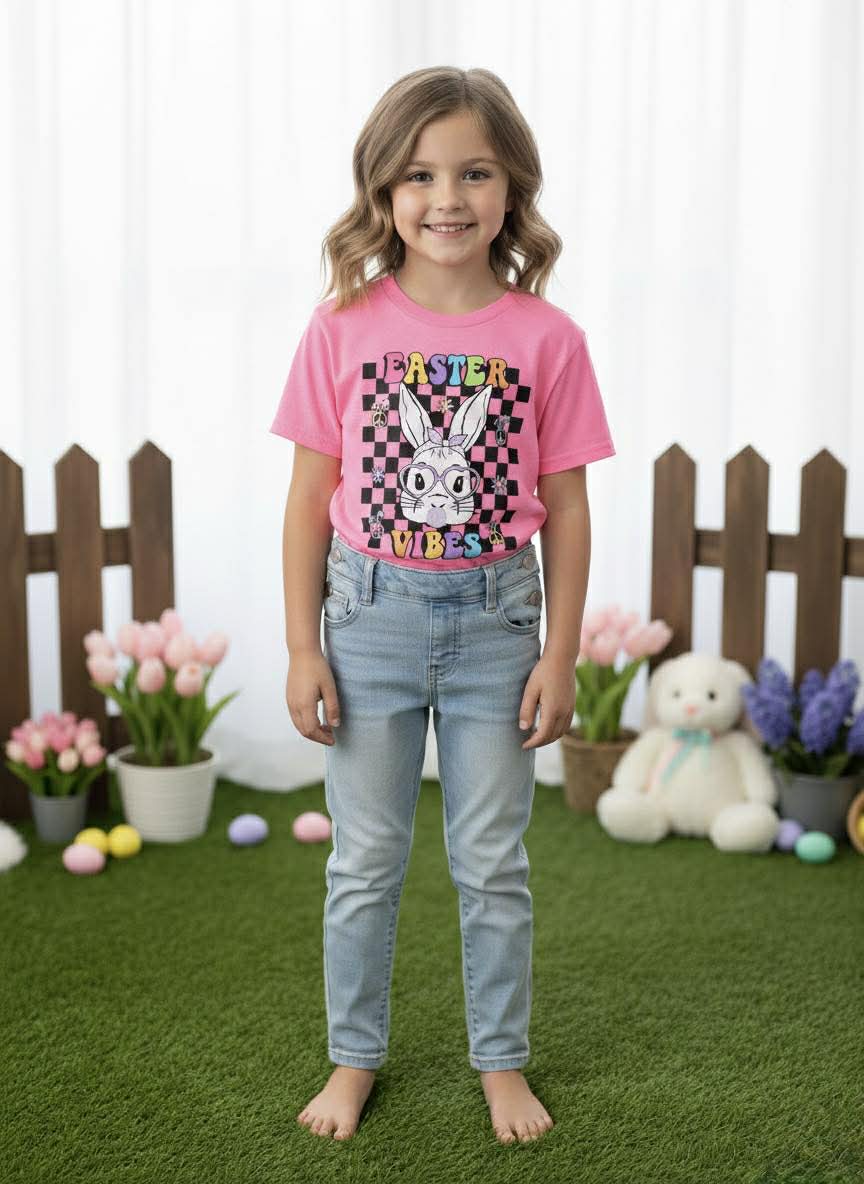 Girls Handmade Easter Vibes Tee Shirt