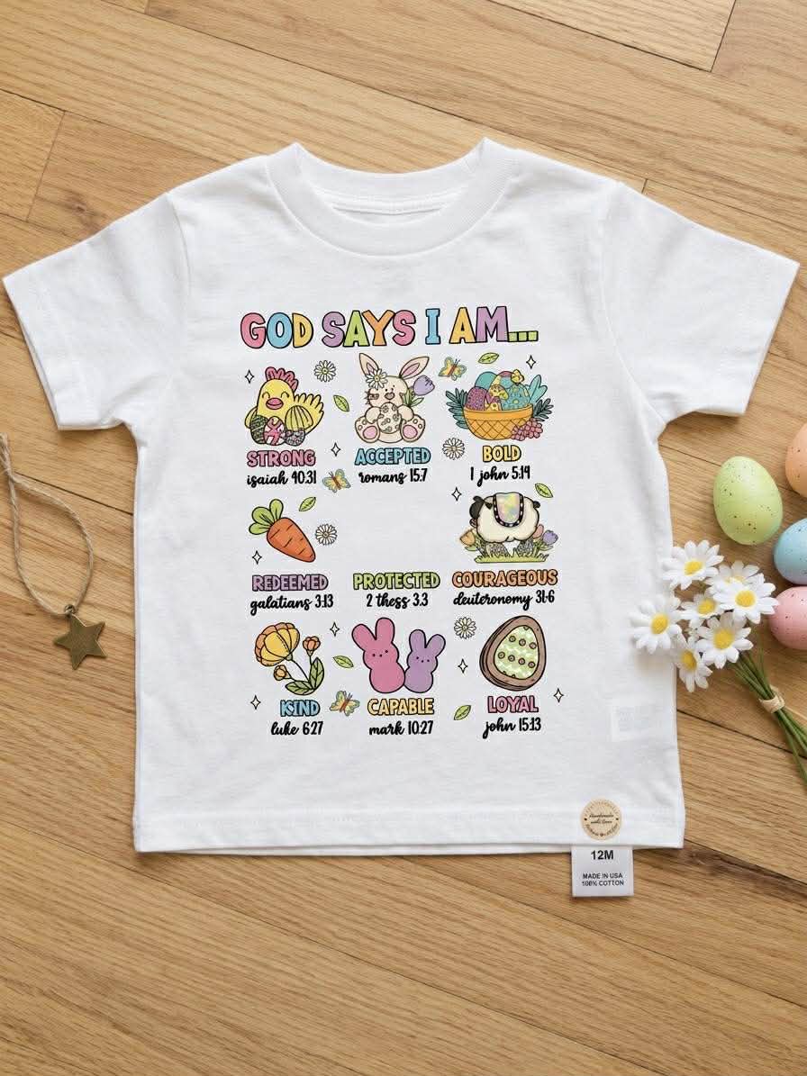 Girl's Easter "God Says I Am" Tee