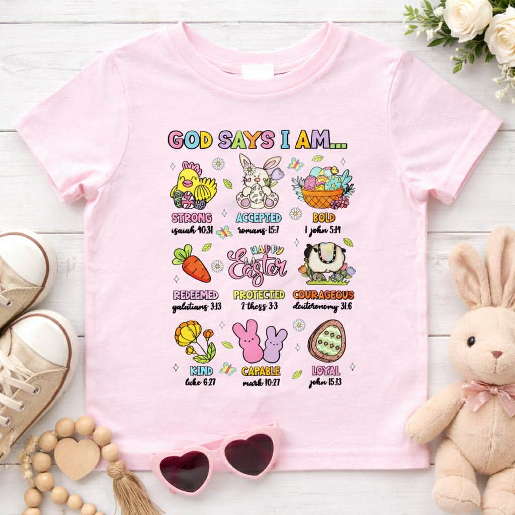 Girl's Easter "God Says I Am" Tee
