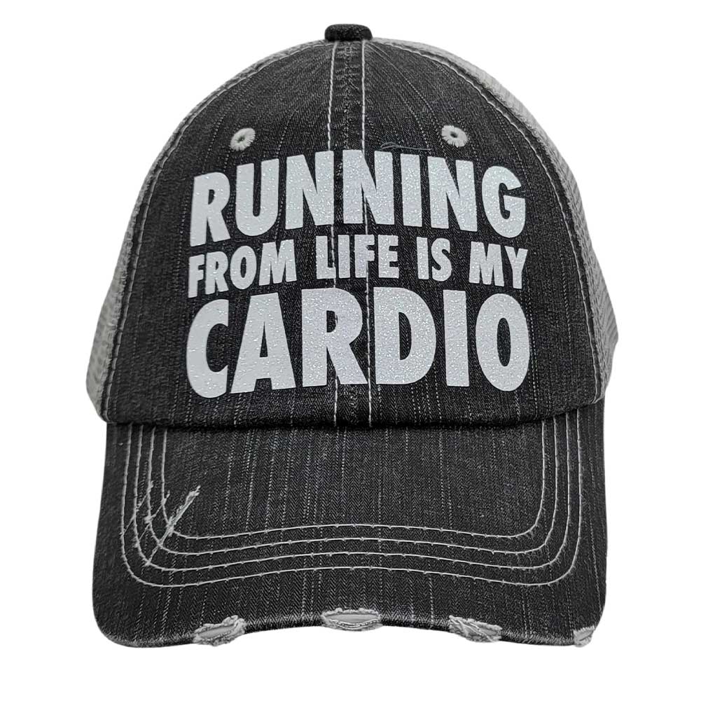 Women's Running From Life is My Cardio Baseball Cap Hat