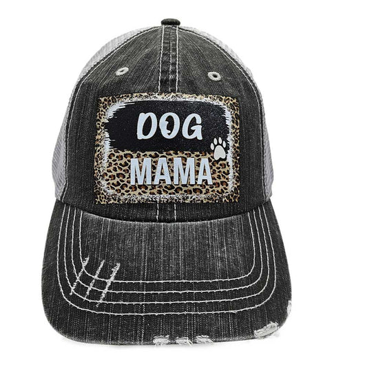Women's Leopard Print Dog Mama Baseball Cap