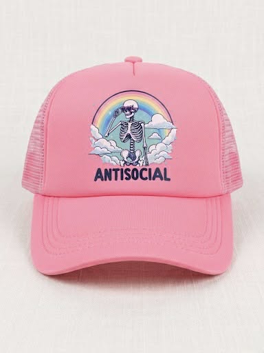 Women's Pink "Antisocial" Trucker Hat