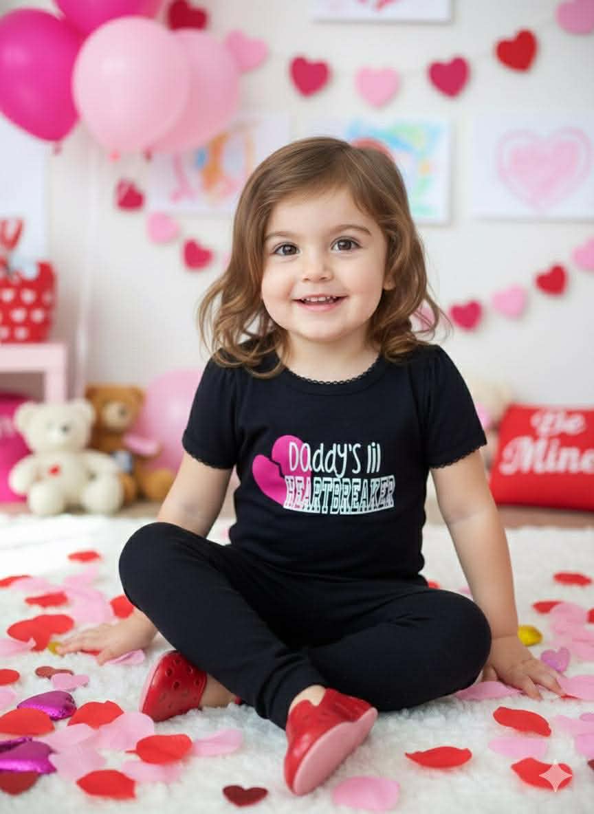 Girl's Valentine's Day Daddys Lil Heartbreaker Top