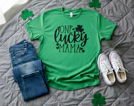 Women's St. Patrick's Day One Lucky Mama Tee Shirt