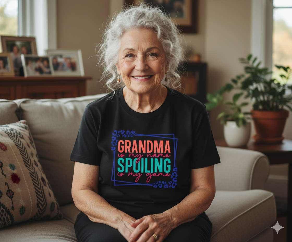 “Grandma Is My Name, Spoiling Is My Game” Tee | Handmade Gildan Unisex S–3XL