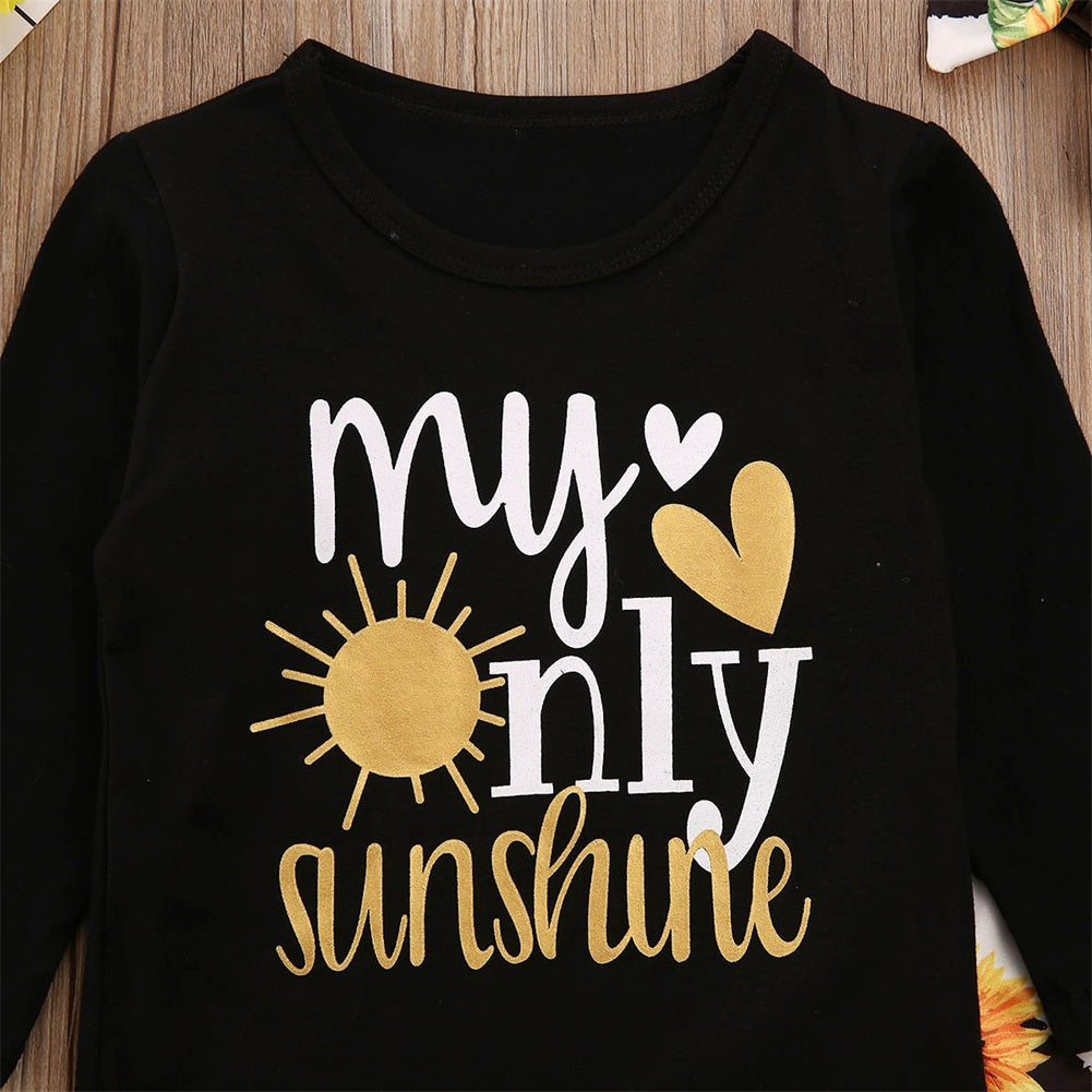 Girl's My Only Sunshine 3 Piece Outfit
