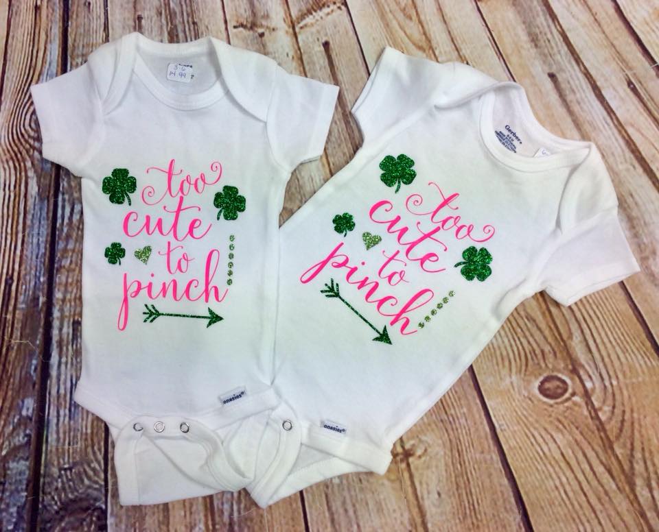 Infant Girl's St. Patrick's Day Too Cute To Pinch Bodysuit