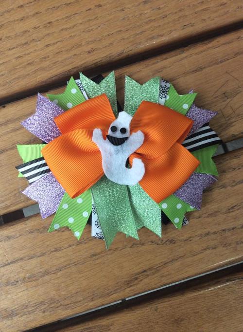 Halloween Ghost Stacked Boutique Bow