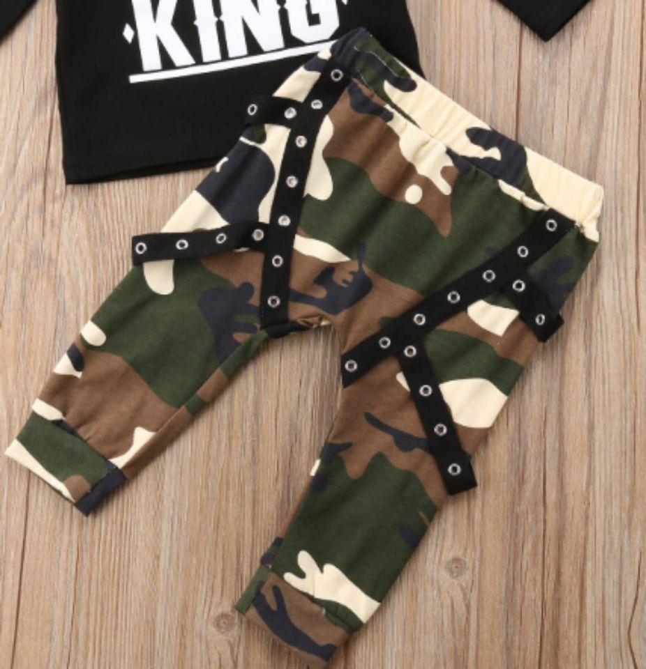Boys King Camo 2 Piece Outfit