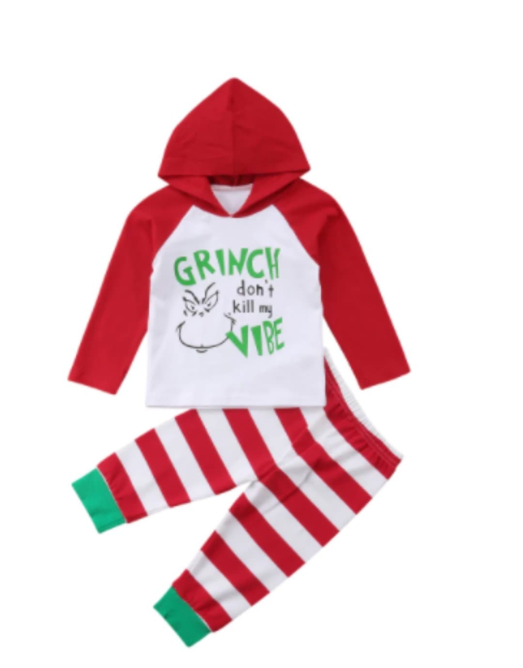 Infant Boy's Grinch Don't Kill My Vibe Hooded 2 Piece Christmas Outfit