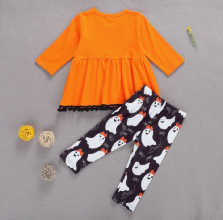 Girl's Halloween Ghost Pants Outfit