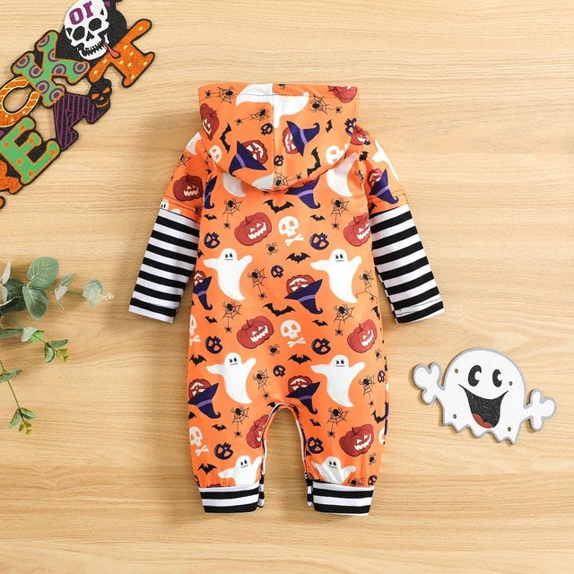 Boy's Halloween Hooded Romper Outfit