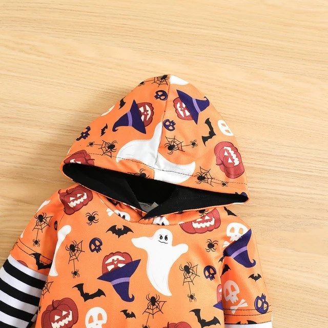 Boy's Halloween Hooded Romper Outfit