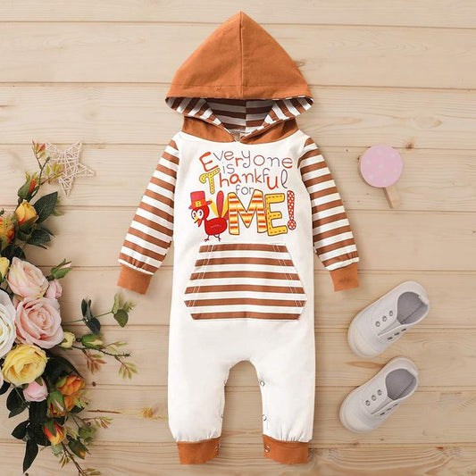 Boy's Everyone is Thankful for Me Hooded Jumpsuit