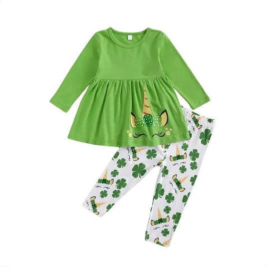 Girl's St. Patrick's Day Unicorn Outfit