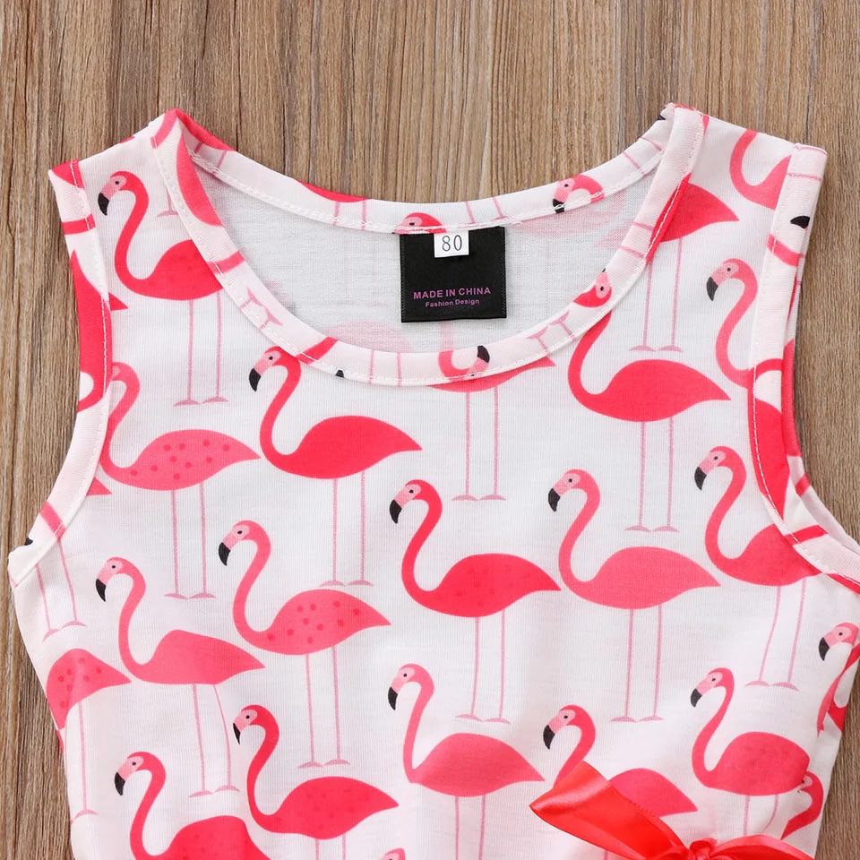 Girl's Pink Flamingo Print Tutu Dress