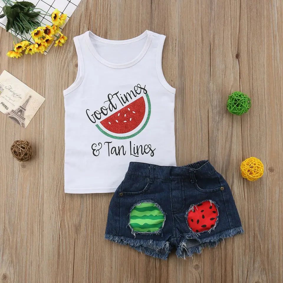 Girl's Good Times & Tan Lines Watermelon Outfit