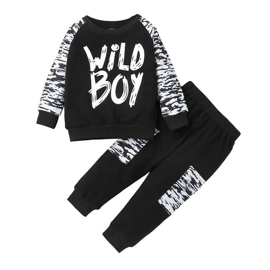 Boy's Black and White Wild Boy Outfit