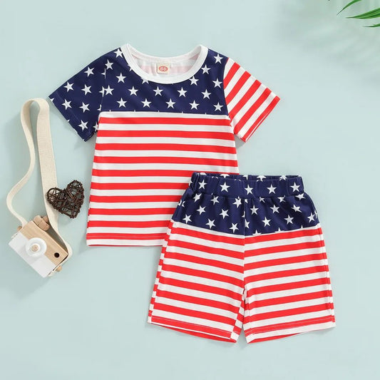 Boy's Patriotic Stars and Stripes Outfit