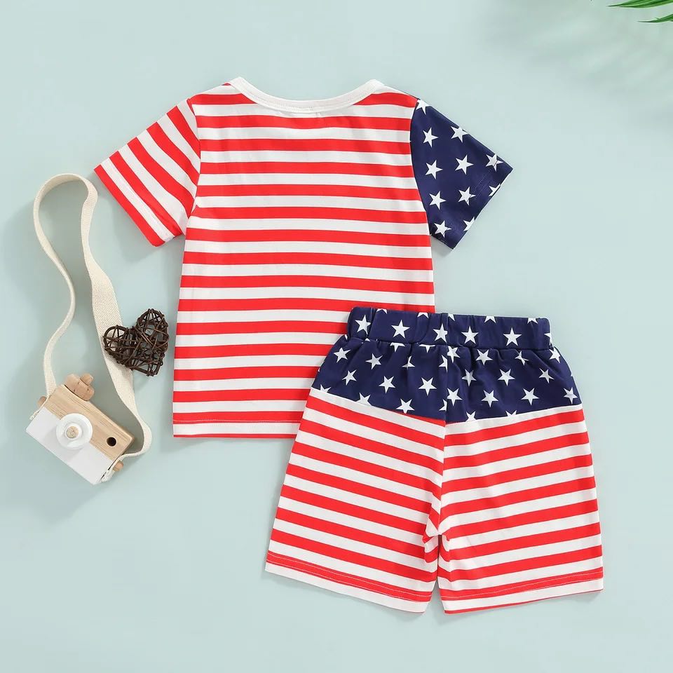 Boy's Patriotic Stars and Stripes Outfit