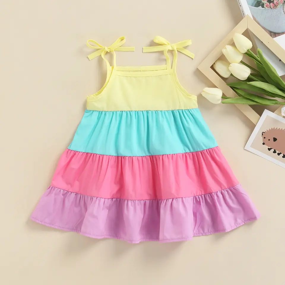 Girl's Pastel Rainbow Dress