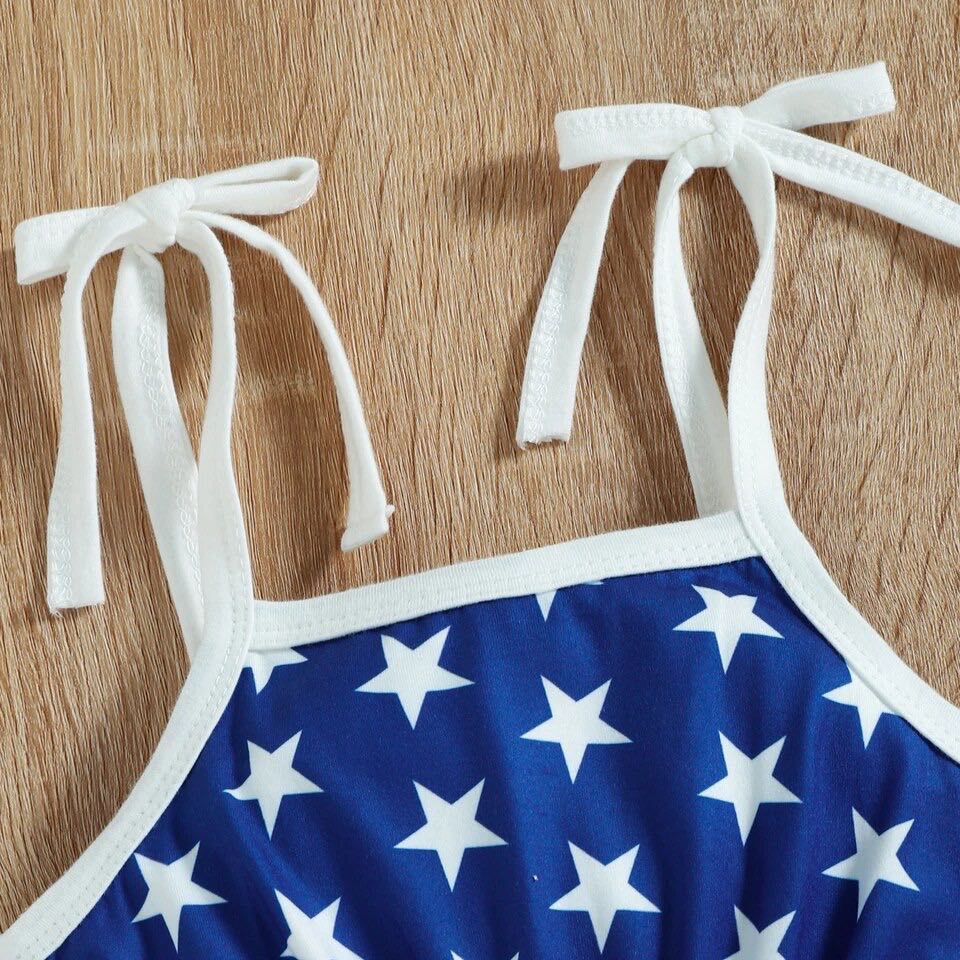 Girl's Stars & Stripes American Flag Romper